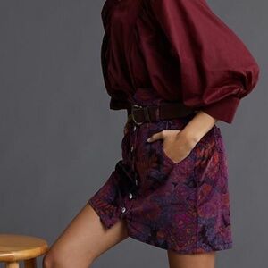 Anthropologie corduroy mini skirt size 2
